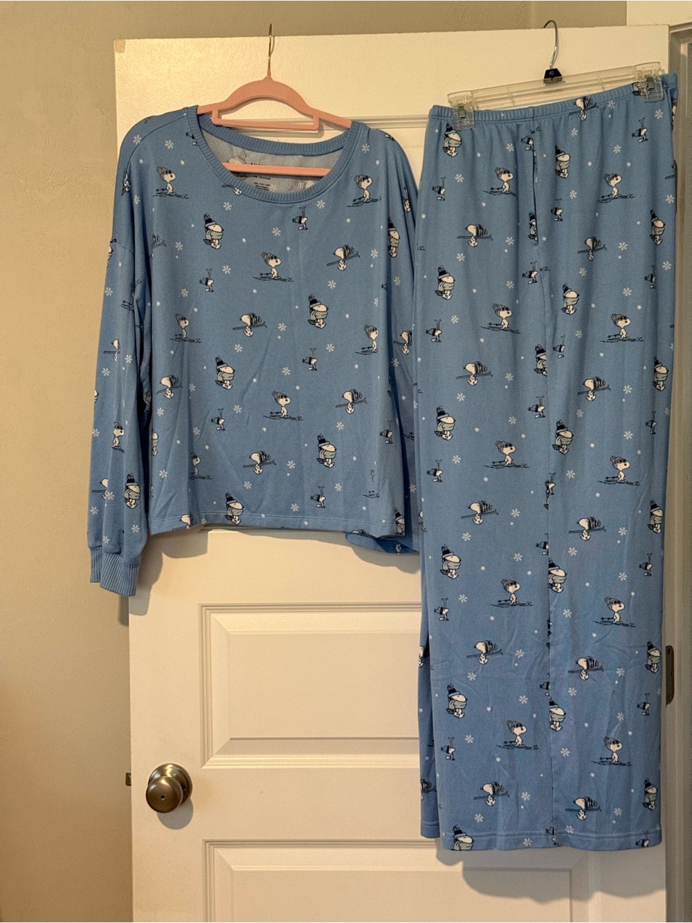 American Eagle Outfitters Light Blue Snoopy Pajama Set